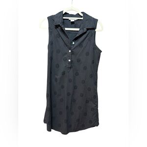 Vineyard Vines Floral Eyelet Shirt Dress in Jet Black Sz 2